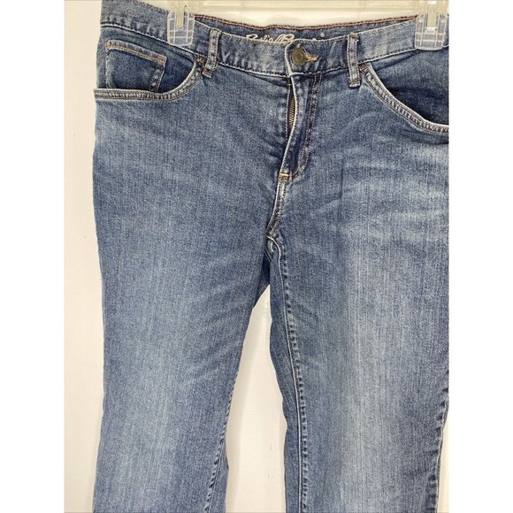 Eddie Bauer Flannel Lined Jeans Womens Sz 10 Boyfriend Fit Denim - Picture 2 of 8